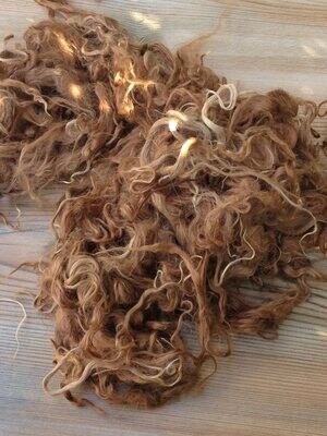 Suri Alpaca Fiber, 4 Inches, Dark Fawn, 2 Ounces, "Martha"