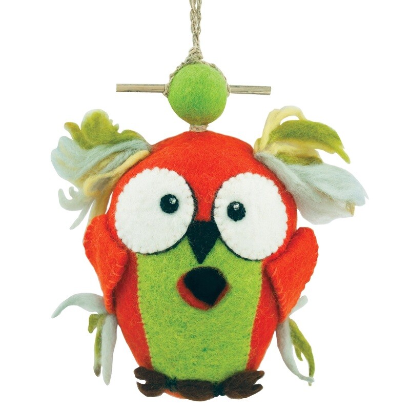 Felt Birdhouse - Crazy Owl Birdhouse