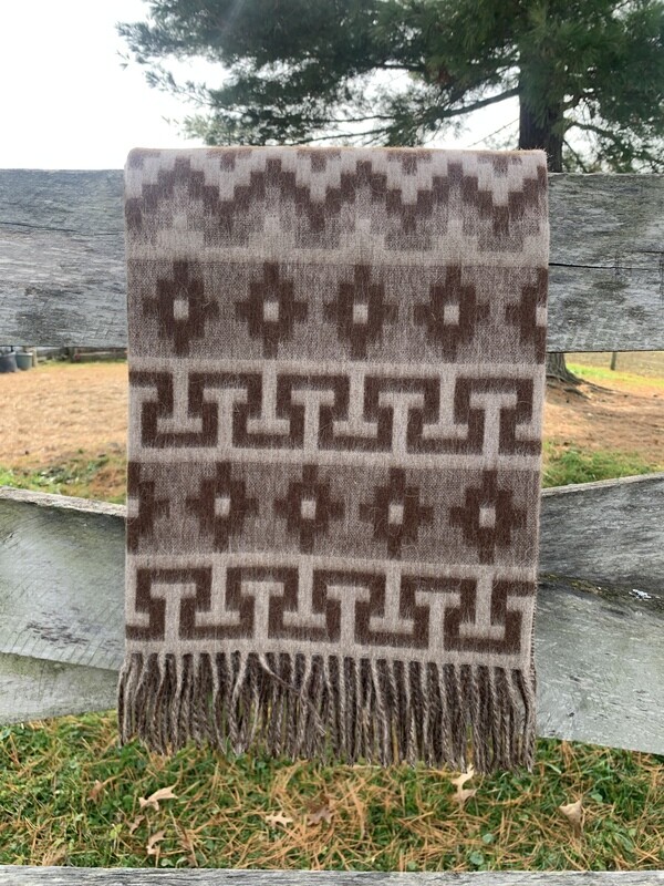 Geometric Alpaca Throw - Brown