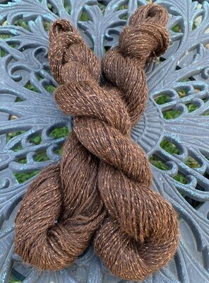 Suri Alpaca Yarn - Brown with Metallic