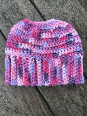 Messy Bun Alpaca Beanie