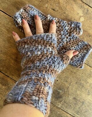 Alpaca Fingerless Gloves - Skylark