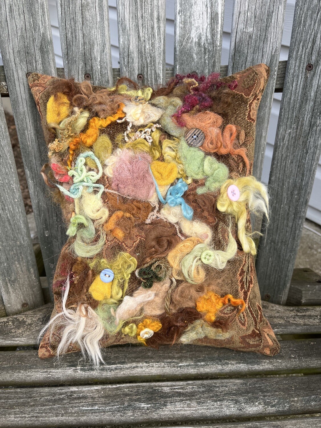 Abstract Felted Fabric Art Pillow