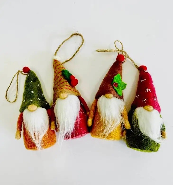 Felt Gnome Ornaments