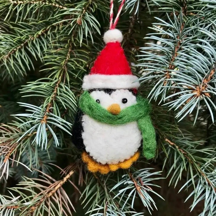 Felt Christmas Penguin Ornaments