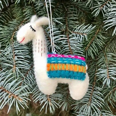 Felt Llama Ornament