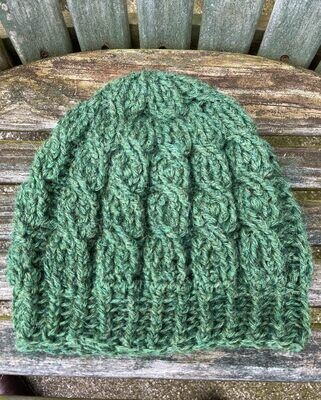 Forest Green Alpaca Cable Hat