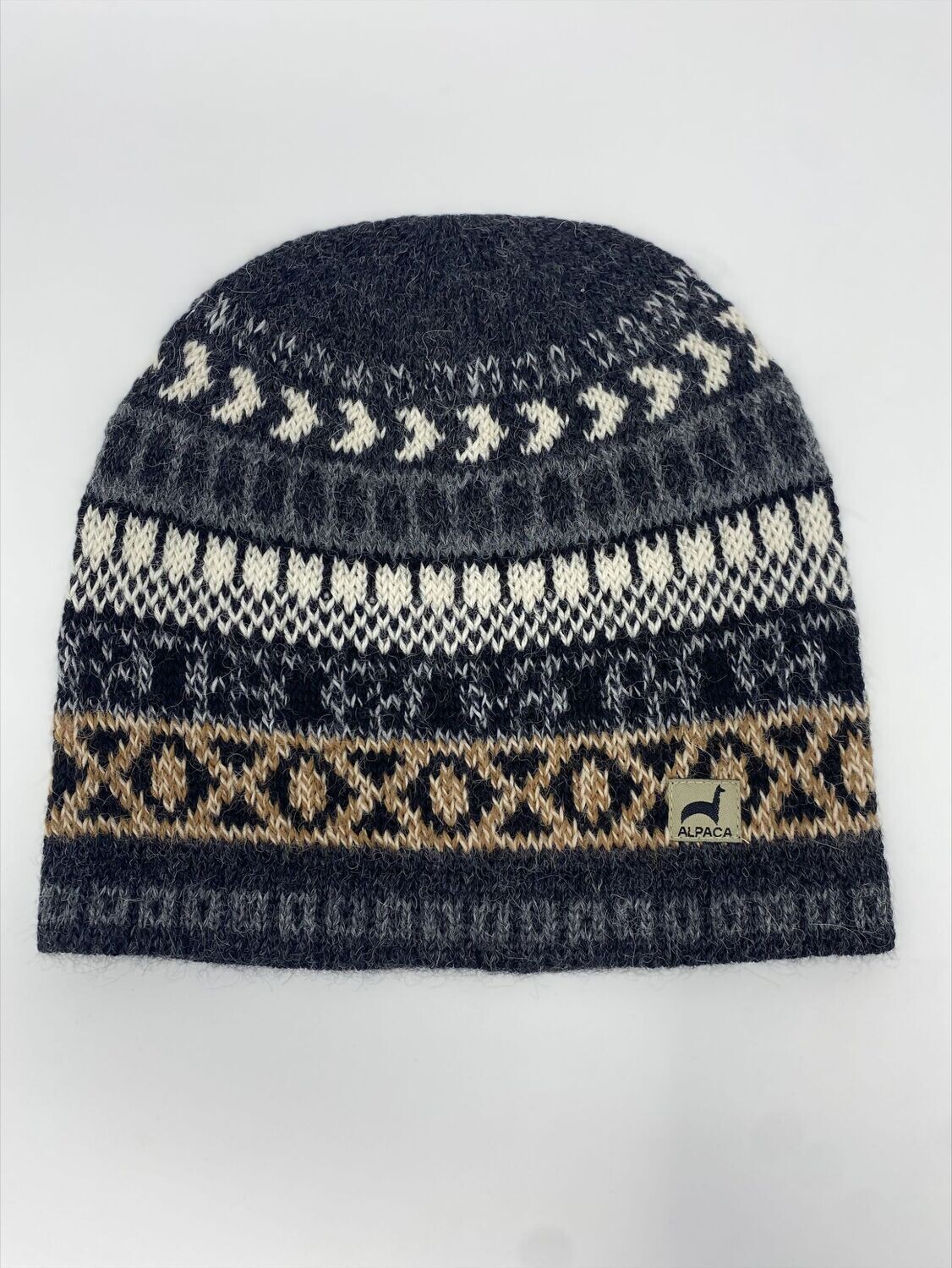 Peruvian Natural Alpaca Cap - Charcoal