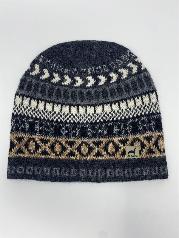 Peruvian Natural Alpaca Cap - Charcoal