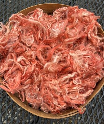 Suri Alpaca Fiber, 6 Inches, Watermelon