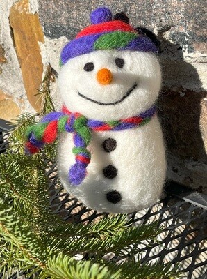 Handcrafted Needle Felted Snowman Collectible
