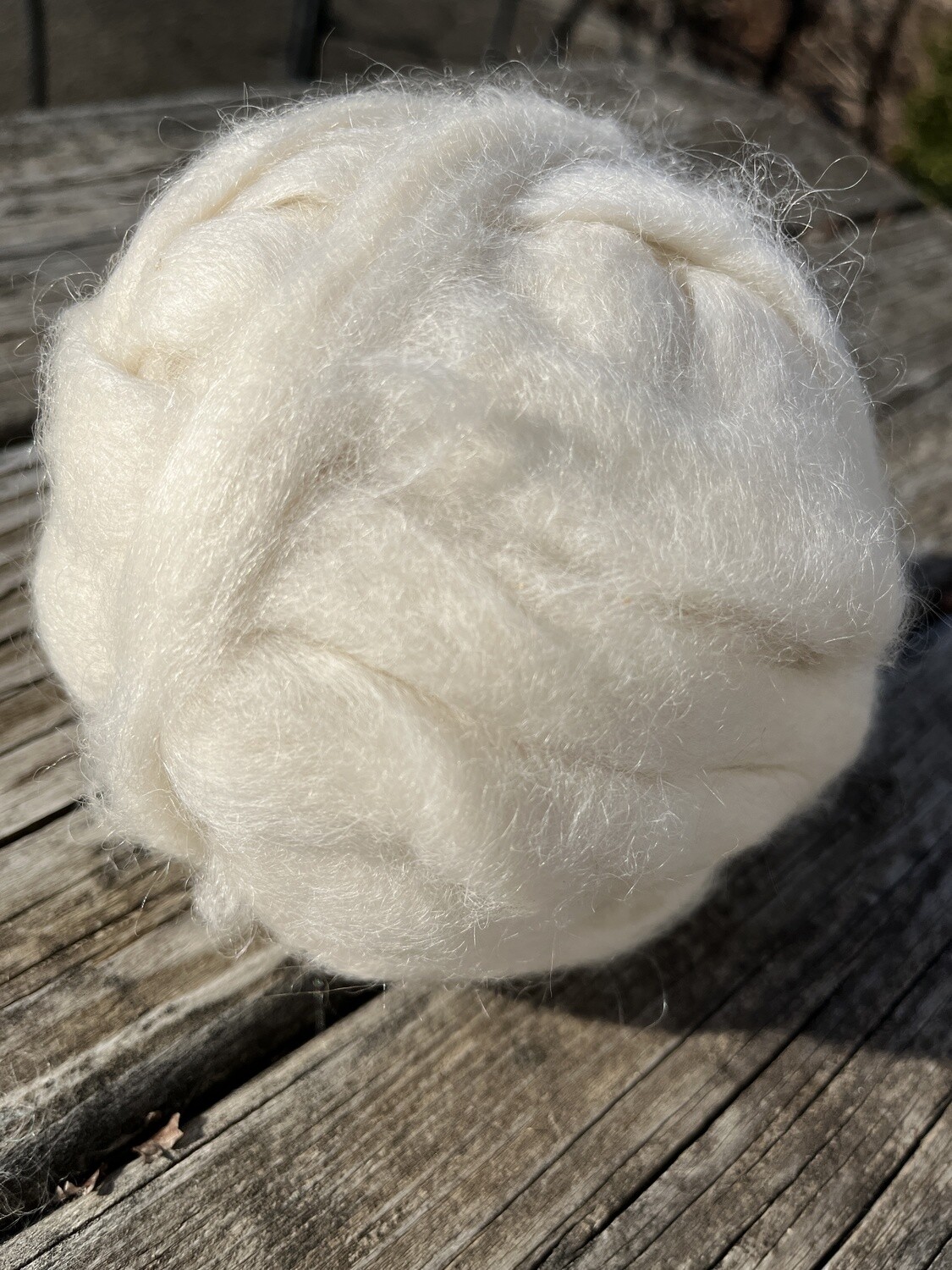 Suri Alpaca Roving - White