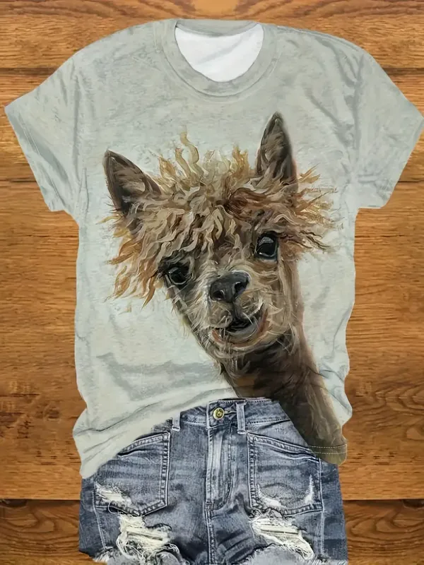 Women&#39;s Alpaca Print T-Shirt