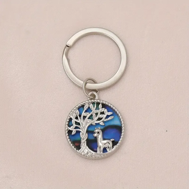 Tree And Alpaca Keychain