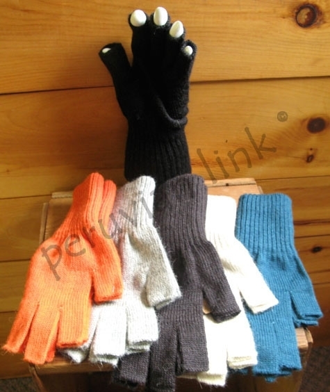Fingerless Knit Alpaca Gloves