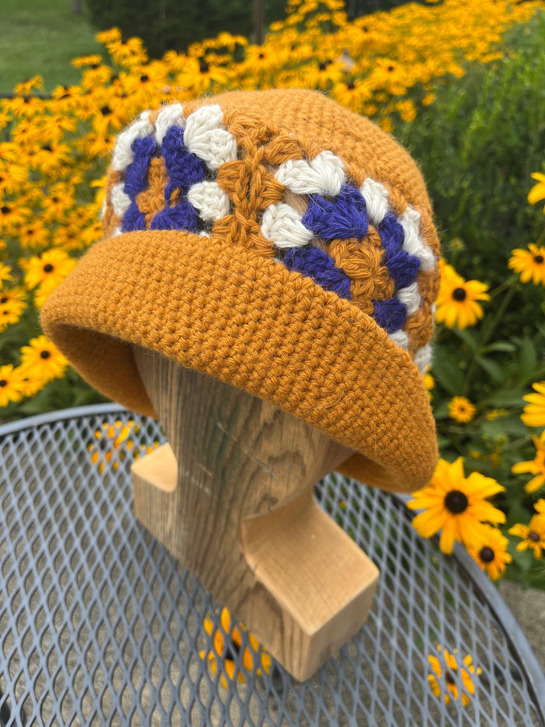 Alpaca Granny Square Bucket Hat