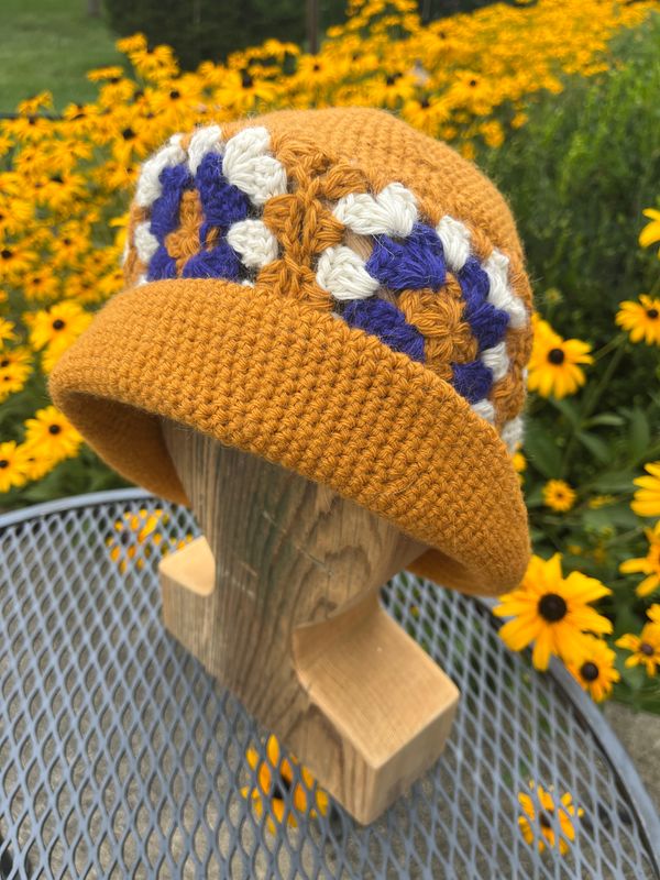 Alpaca Granny Square Bucket Hat