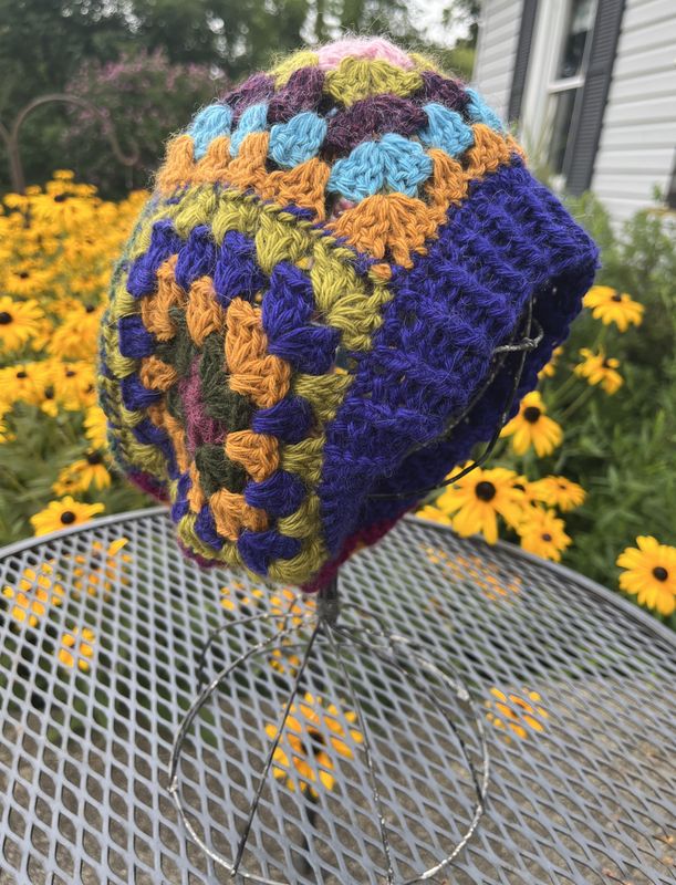 Granny Square Slouchy Alpaca Hat