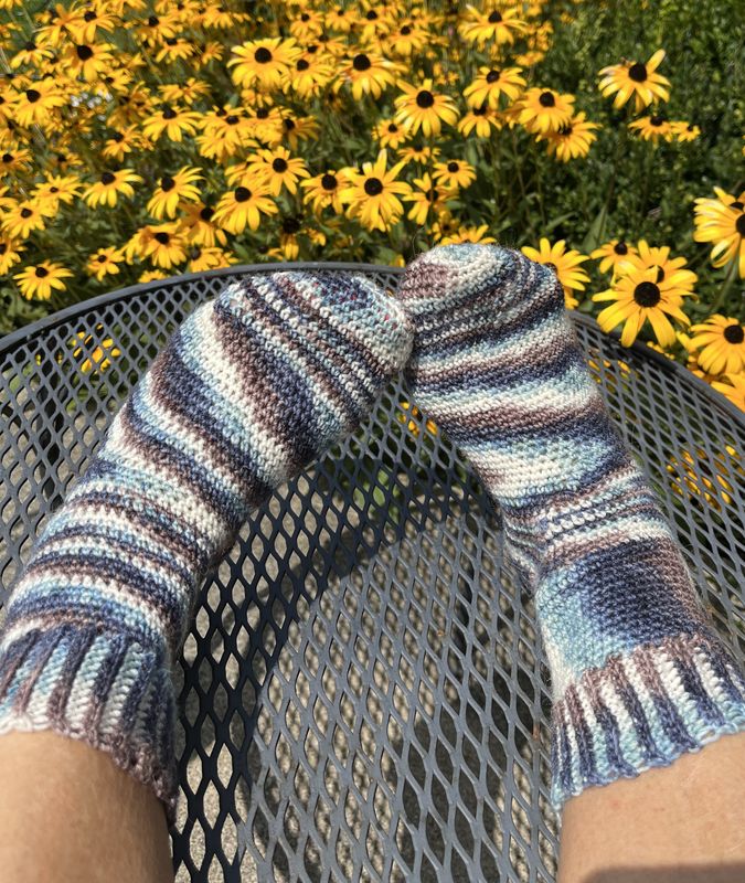 Earthy Alpaca Wool Cuff Crochet Socks