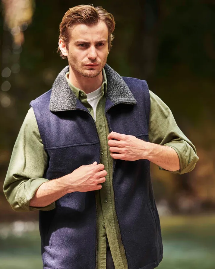 Moosehead Alpaca Vest, Color: Navy Blue, Size: XX-Large
