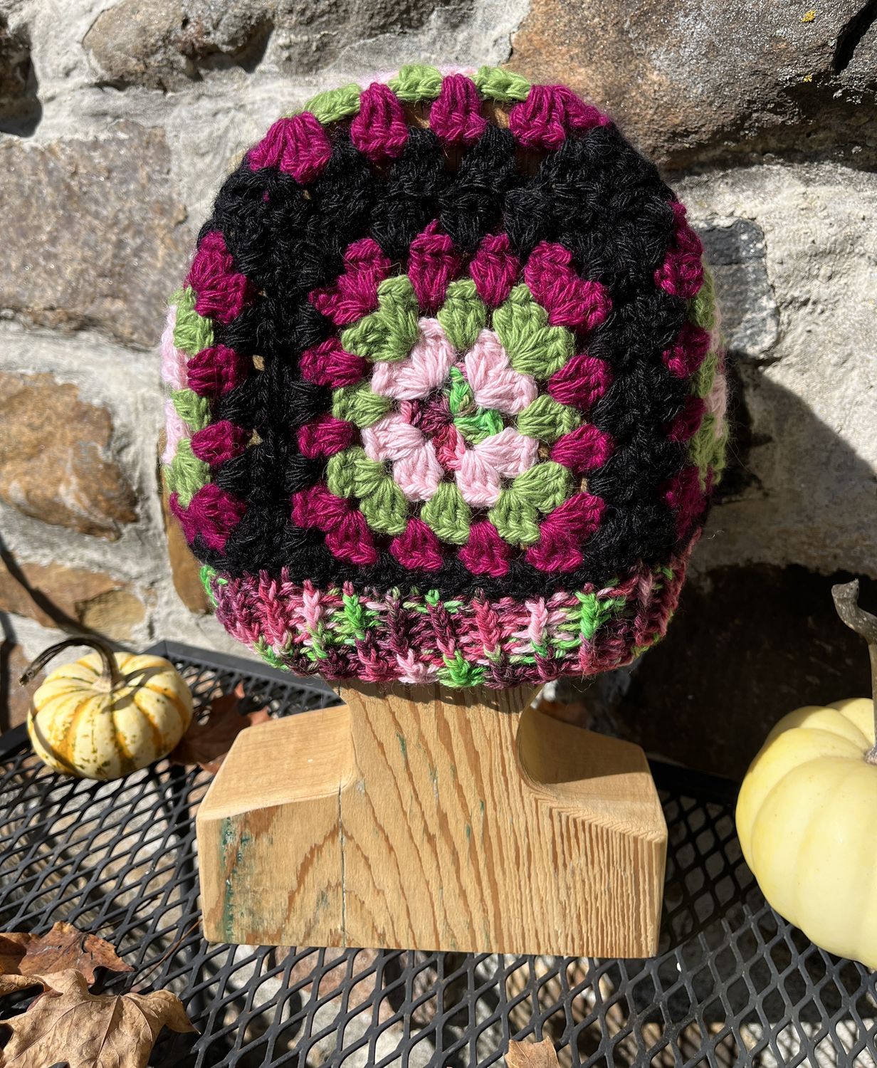 Granny Square Slouchy Alpaca Hat