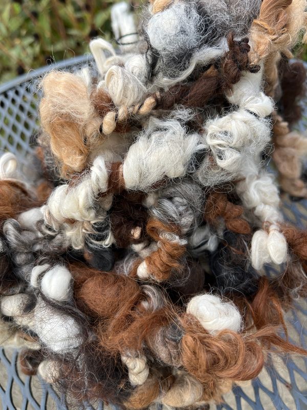 Hand-spun Art Yarn - Rocky Road