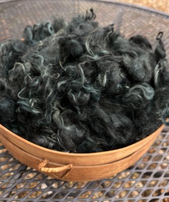 Hand-Dyed Mohair - Grey Overdyed Cedar