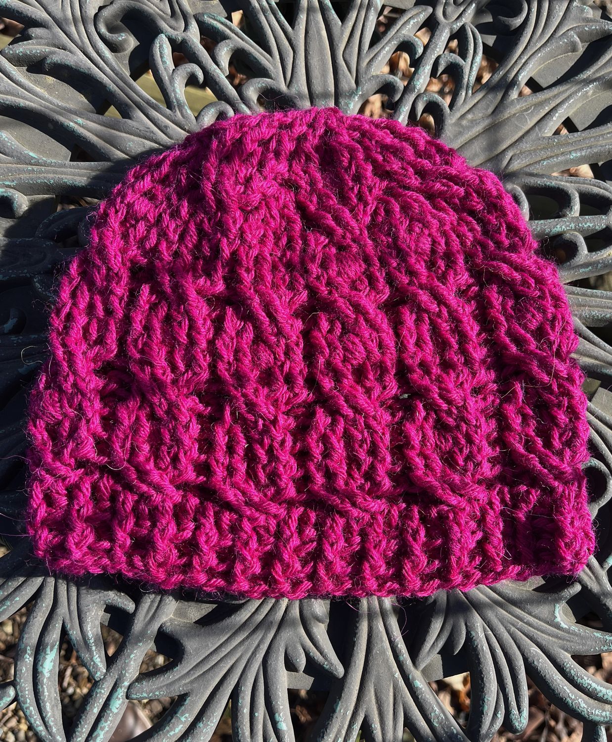 Hand-Crocheted Alpaca Cable Hat