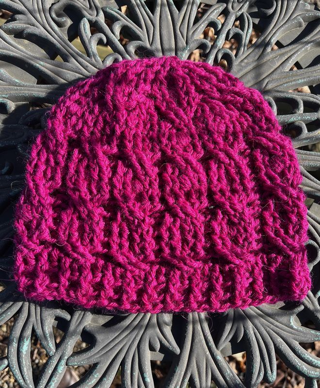 Hand-Crocheted Alpaca Cable Hat