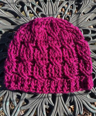 Hand-Crocheted Alpaca Cable Hat