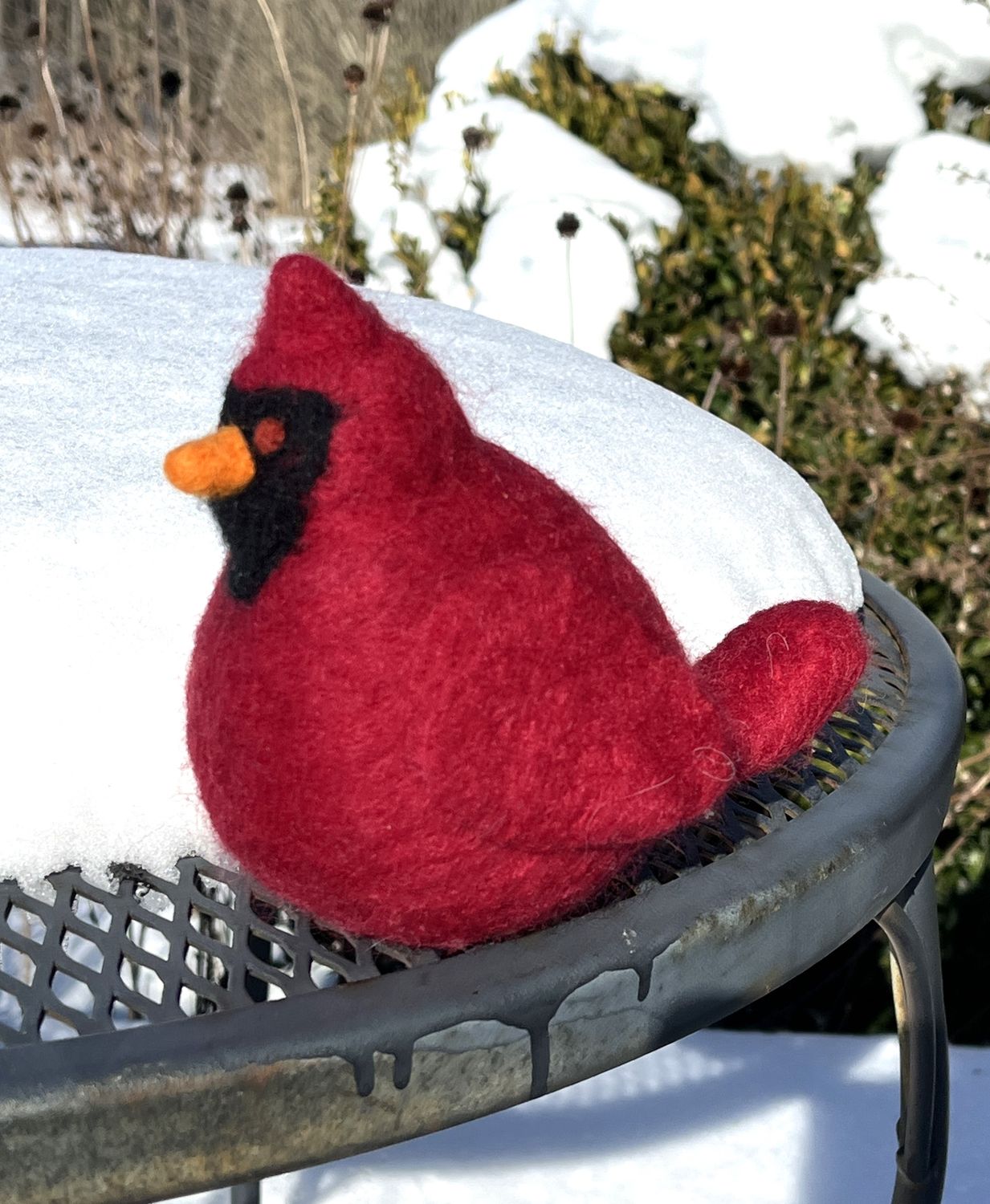 Handcrafted Needle Felted Red Cardinal