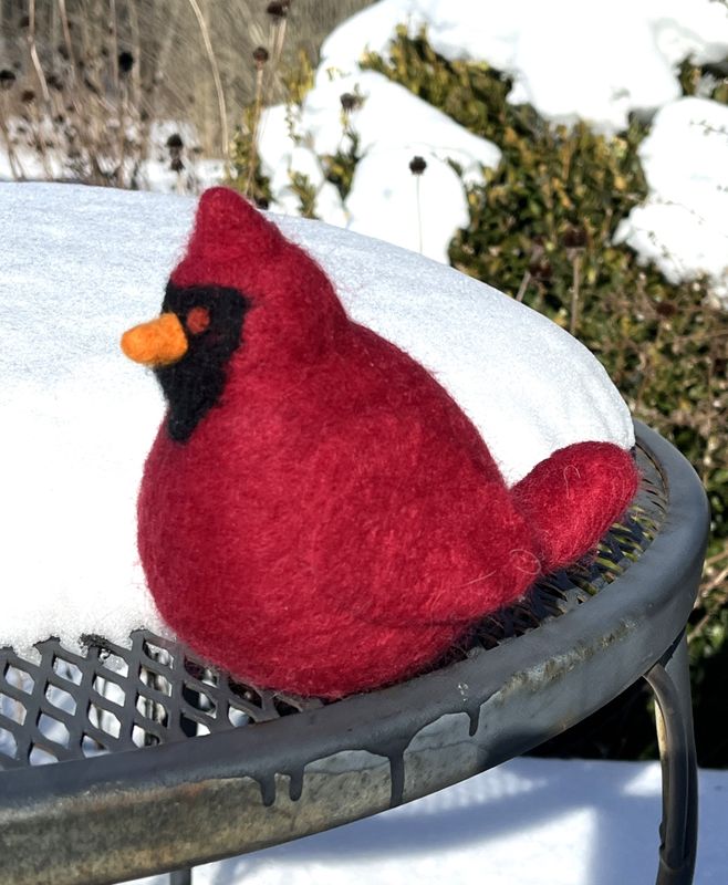 Handcrafted Needle Felted Red Cardinal