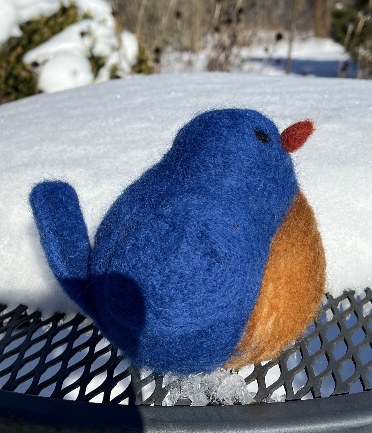 Handcrafted Needle Felted Bluebird