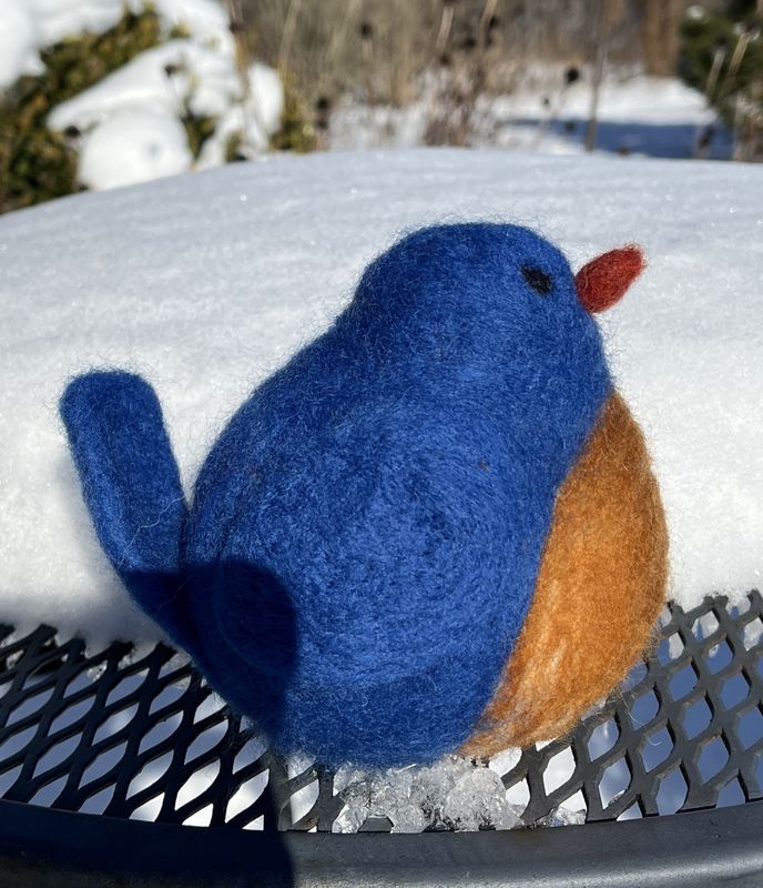 Handcrafted Needle Felted Bluebird