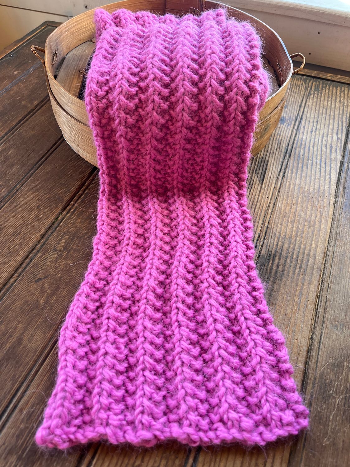 Bulky Ribbed Crochet Scarf - Rosey