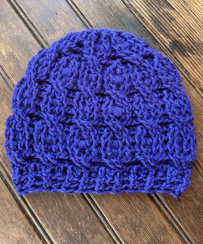 Cable Alpaca Hat - Royalty