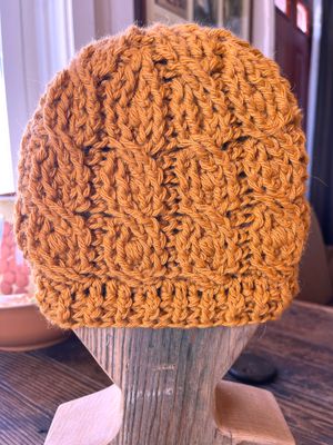 Cable Alpaca Hat - Spicy Mustard
