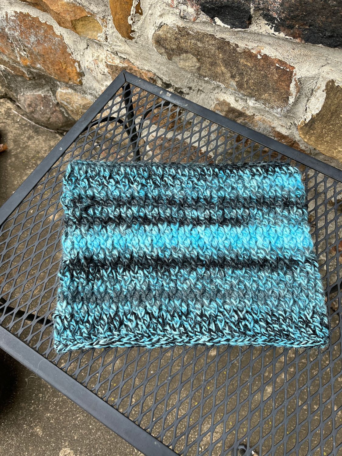 Alpine Stitch Alpaca Cowl - Blue Curacao