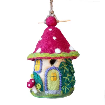 Felt Birdhouse - Mossy Mushroom