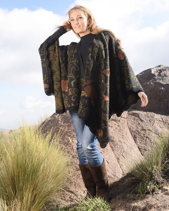 Emerald Alpaca Ruana