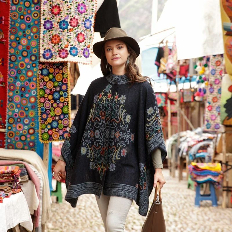 Venetian Reversible Alpaca Ruana