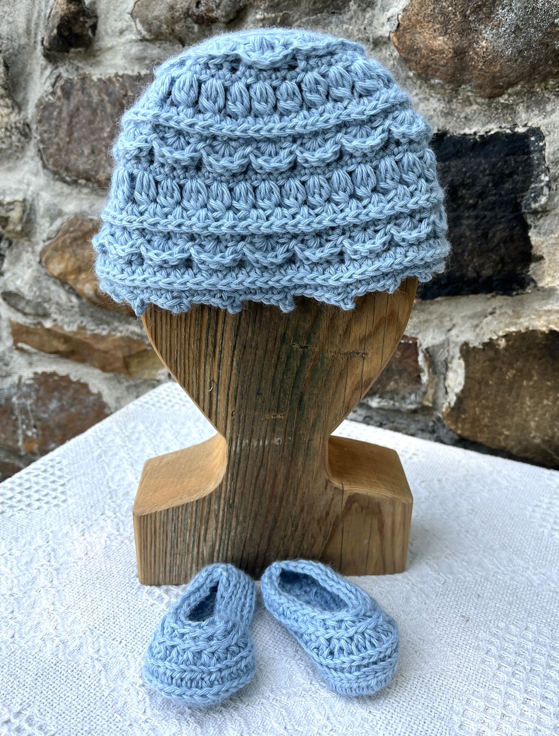 Hand Crocheted Toddler Hat and Slippers - 2-5 Years