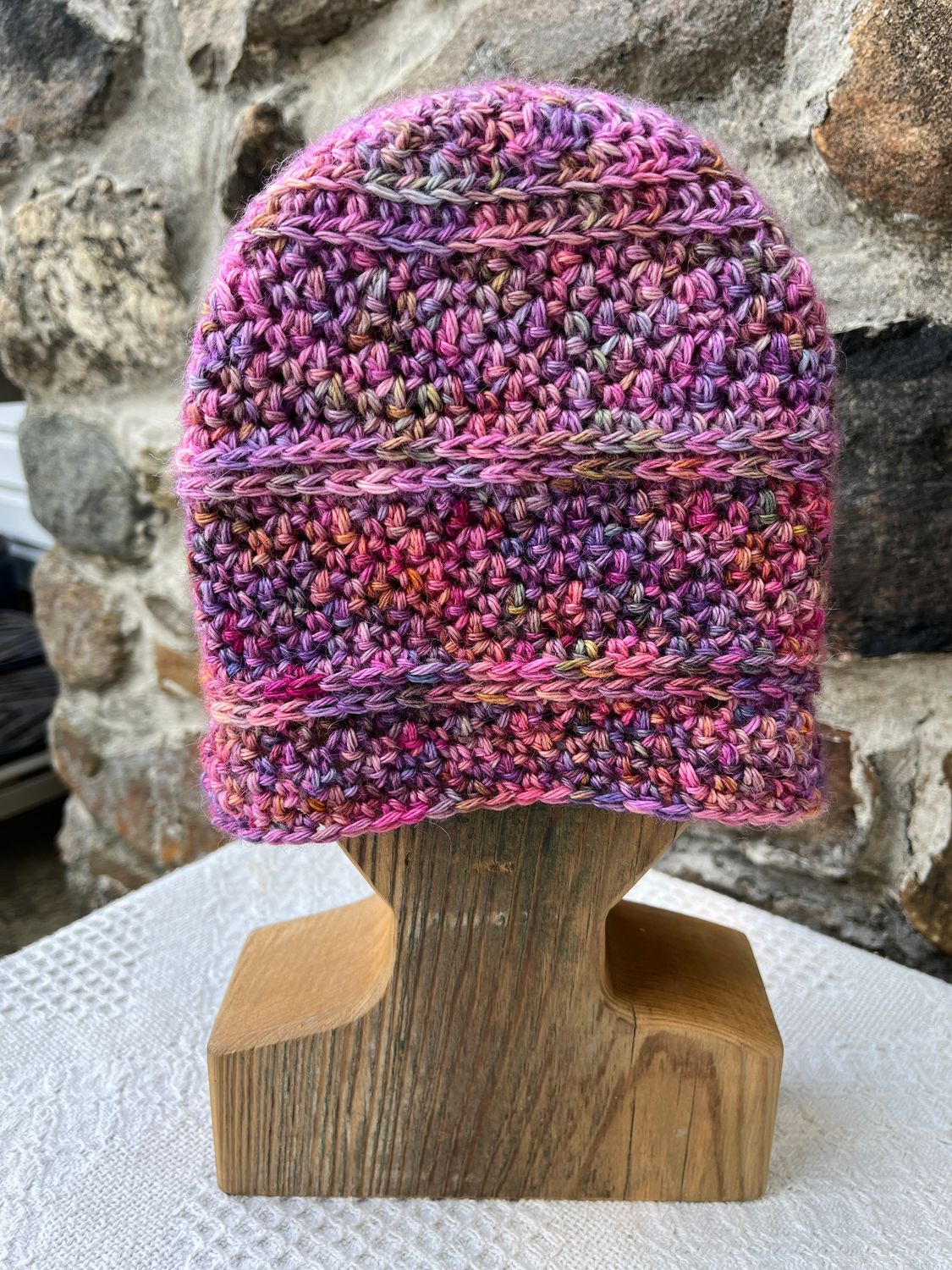 Hand Crocheted Alpaca Hat in Betony