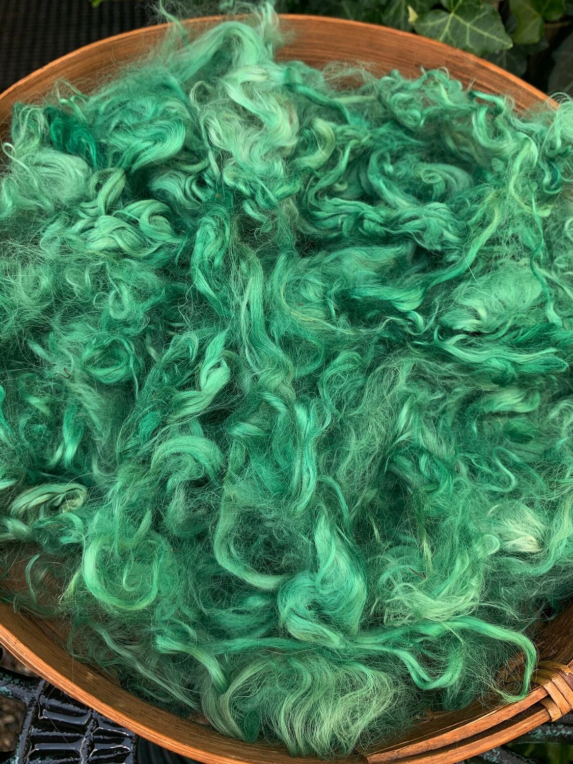 Suri Alpaca Fiber, 4 Inches, Avocado