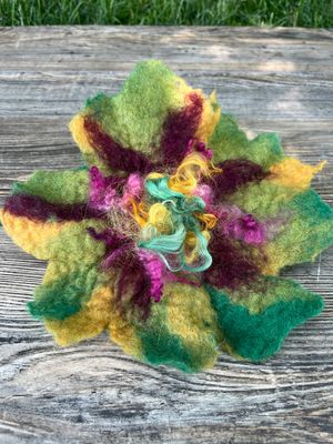 Wet Felted Wool Flower