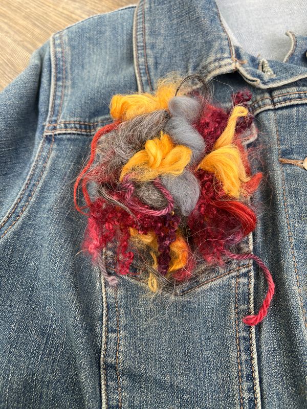 Fiber Art Brooch - Autumn Tones