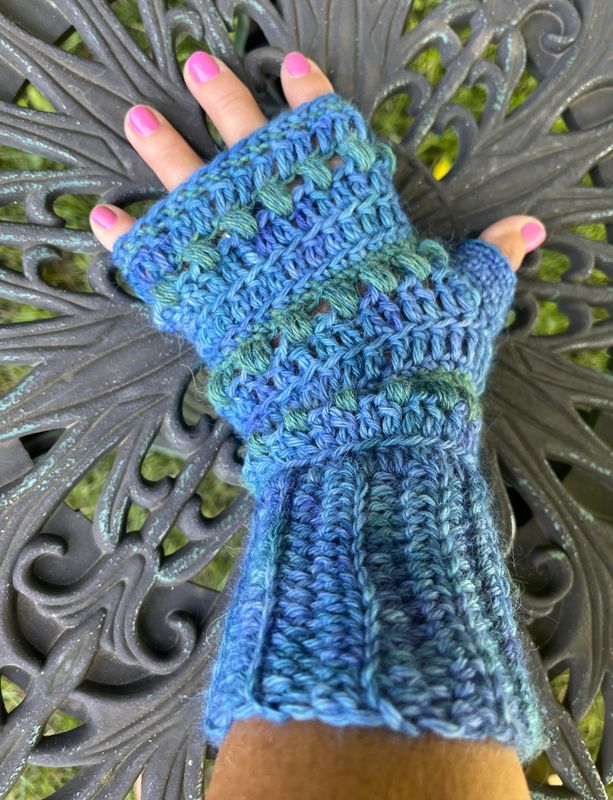 Hand-Crocheted Alpaca Fingerless Gloves – Anemone and Mermaid