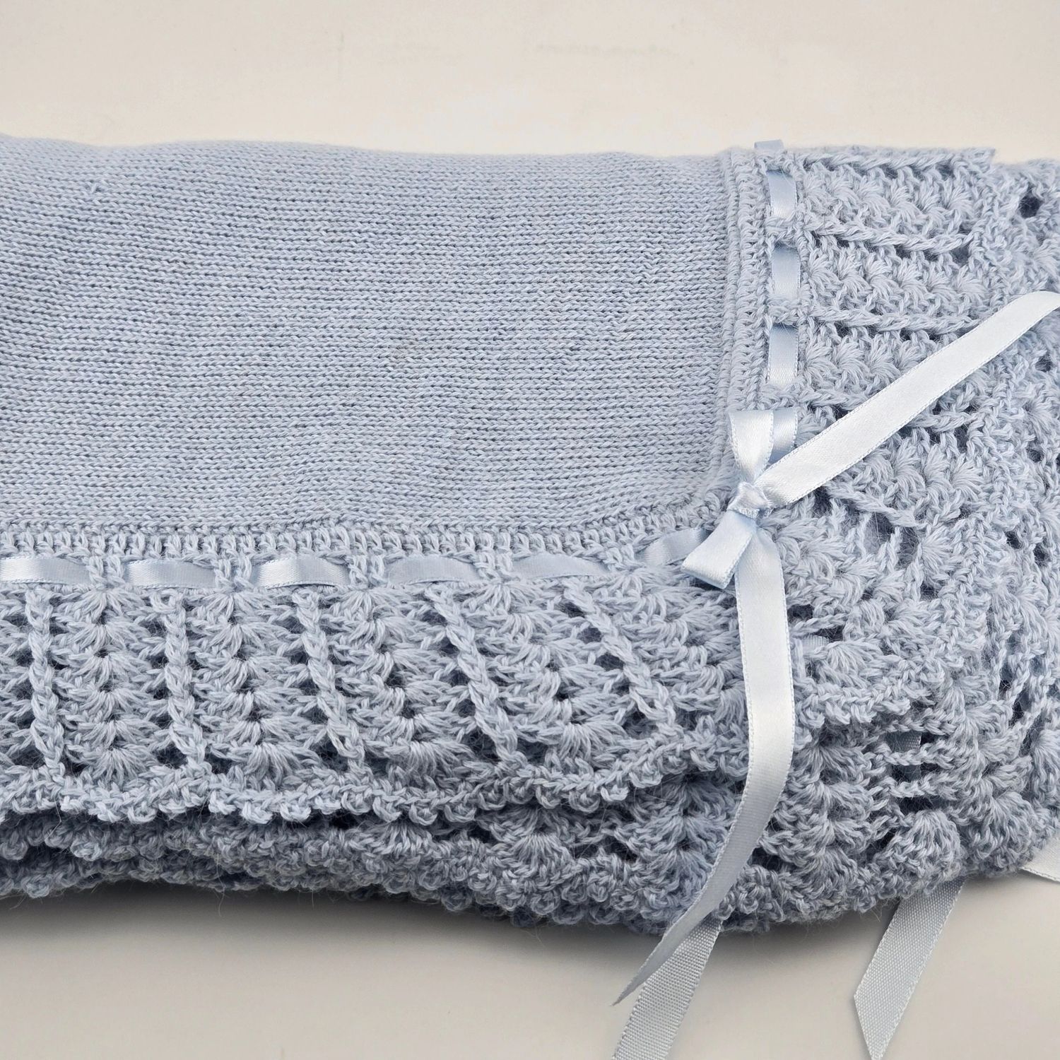 100% Baby Alpaca Receiving Blanket - Blue