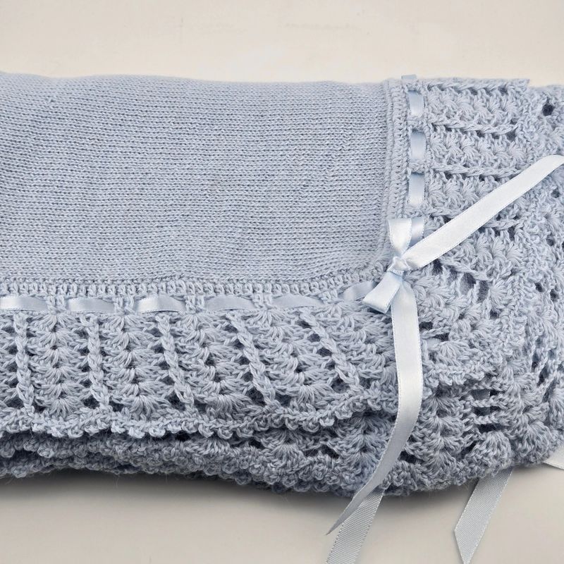 100% Baby Alpaca Receiving Blanket - Blue