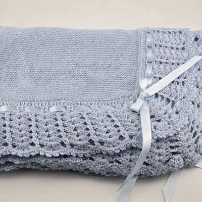 100% Baby Alpaca Receiving Blanket - Blue